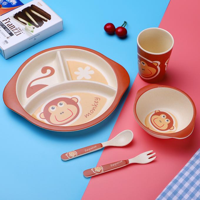 A louça da melamina do produto comestível do ODM ajusta grupos dos utensílios de mesa das crianças 0