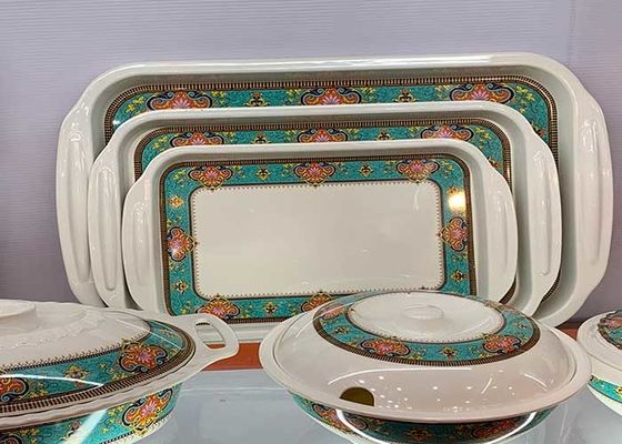 Bom preço. Serviço 100% plástico da melamina retangular Tray With Handle on-line