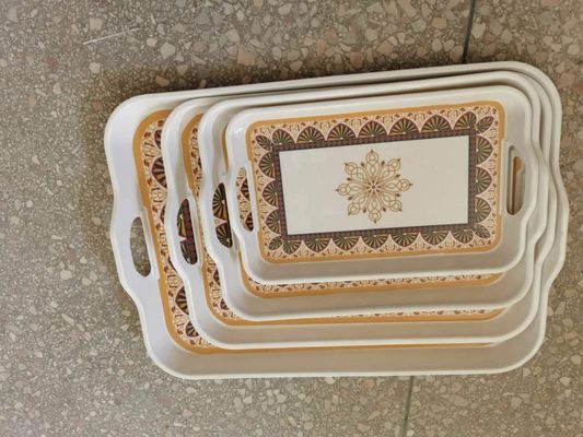 Bom preço. Gráfico de bandejas de mesa de madeira de plástico de melamina para restaurantes on-line