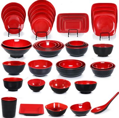 Bom preço. Melamina de alta pureza em pó para fazer incrustavel vermelho preto de melamina restaurante & home tableware set on-line