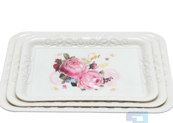 Bom preço. Projeto amigável da flor de Eco bandejas plásticas do serviço da melamina de 12,5 polegadas on-line