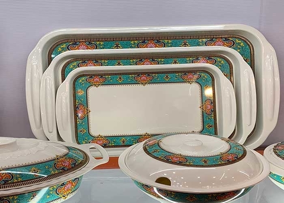 Bom preço. Serviço 100% plástico da melamina retangular Tray With Handle on-line
