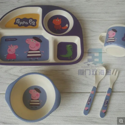 Bom preço. Utensílios de mesa de bambu da fibra das crianças adoráveis ajustados para crianças on-line