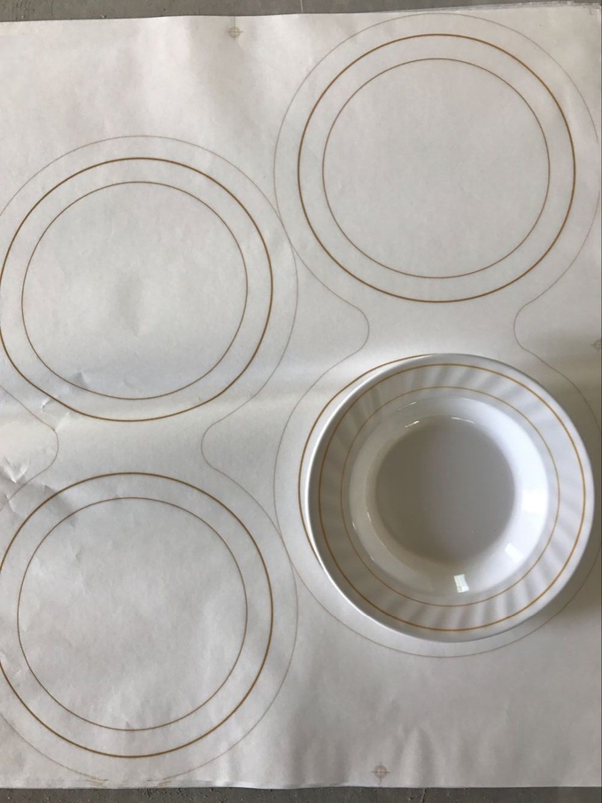 Estilo personalizado de papel do decalque branco da impressão dos utensílios de mesa da melamina 4