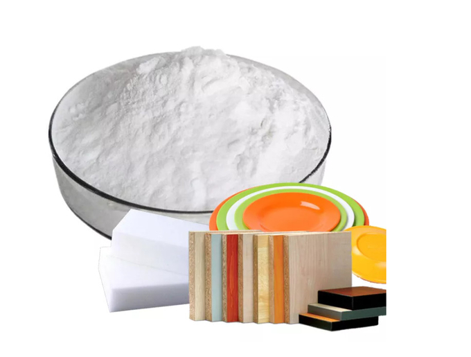 Melamina Crystal Powder Industrial Grade do enchimento 99,8% da resina do formaldeído da melamina 0